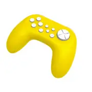 Cross Game Console Wireless Small Handle Game Bluetooth Handle with Gyro Vibration Function Game Console Accessories-Yellow
