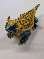 Blue & Yellow Agama Dragon Trinket Box BY KEREN KOPAL - Benefits HORSE RESCUE