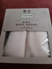 Hunter Original Kids Boot Socks Cream Size XLarge 4-6