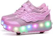 [AIkuass] Roller Shoes for Girls Boys Kids LED Blinking Skate Sneaker Shoes with Wheels