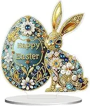 Easter Egg Painting Kit - Easter Bunny Painting Kit Table Signs | 2D Acrylic Rhinestone Art Painting Crafts, Easter Egg Desk Decor, Easter Decorations
