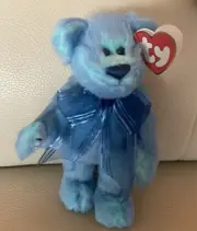TY Beanie Babies 1993 Azure The Blue Bear Plush Vintage Jointed Limbs NWT