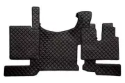 ECO LEATHER BLACK GOLD MATS COVERS FOR MAN TGX 2021+ w/ ADR FLOOR BRAKE RIGHTHD