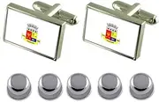 [Select Gifts] Shirt Dress Studs Araruama City Rio de Janeiro State Flag Cufflinks