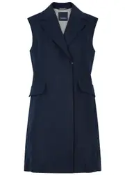S Max Mara Marie Linen Waistcoat - Navy - 10 (UK10 / S) 10 (UK10 / S)
