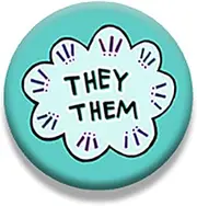 [LGBT UNICORNS] LGBTQ Pronoun Badges, Gender Identity Pins They/Them, She/Her, He/Him Pronoun Buttons for Pride Parade, Daily Wear