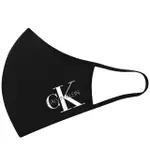 【CALVIN KLEIN 凱文克萊】素面CK LOGO透氣彈力高密合口罩-黑色(S-M)