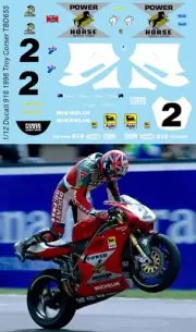 1/12 Decals for Ducati 916 SBK 1996 Troy Corser Superbike Decal TBD655