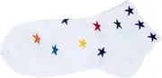 [pants & sox] Womens 4 Pairs of Low Cut Stars Women Girls Cotton Socks White