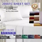 Smooth 2000TC Luxurious SOFT Bed Sheet Set Fitted Sheet Single Double Queen King