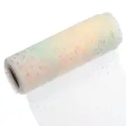 6" Rainbow Glitter Tulle Ribbon Rolls Sparkle Star Fabric 10 Yard, Apricot