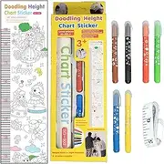 Roll of Paper for Kids Art, Wall Growth Sticker, Nursery Wall Decal, Playful Doodling Art, Removable Without Residues, 175x24.7cm/68.9x9.72 Inches, for Kids