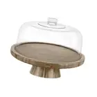 Wooden Cake Stand with Lid Board Cake Plate for Fruit Platter Cheese Nachos