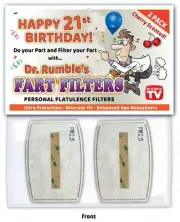 HAPPY 21st BIRTHDAY Party FART FILTER Gag Joke Funny Card Gift CHERRY AIR PM2.5