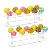2 Pack 10 Holes Cake Pop Stand – Clear Acrylic Lollipop Holder Candy Cake pop...