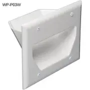 3-Gang Recessed Low Voltage HDMI, Toslink, DVI, VGA, RCA Cable Wall Plate, White