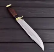 Custom Handmade Steel MIRROR High Polish Crocodile Dundee Bowie knife