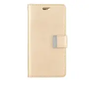 iPhone 14 Plus High-Quality Flip Wallet Case Cover - Shock-Resistant with Front Cover, Multiple Card Slots, Magnetic Closure and Media Stand Convertible- Gold