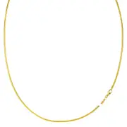 Round Omega Chain Necklace With Screw Off Lock In 14k Yellow Gold, Width 1mm