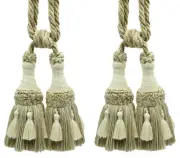 DÉCOPRO Tassel Tieback, Style# TBEMP62, Color# W01 - Fossil Ivory [Set of 2]