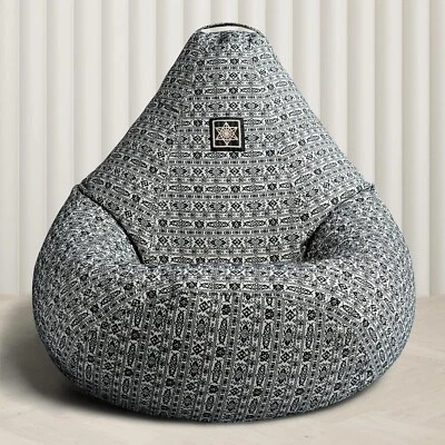 Bean Bag Sofa Chair Cover Only Organic Cotton 3XL Home Decor For Gift