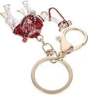 [FRCOLOR] Shape Rhinestone Keychain Oil Drop Decorative Pendant for Bags Unique present for Lovers Lightweight and Portable Back Charm