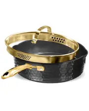 Granitestone Charleston Collection Hammered 4qt Deep Saut Nonstick Pan with Lid
