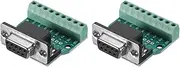 uxcell 2pcs D-sub DB9 Connector Breakout Board 9 Pin 2 Row Female RS232 Serial Port Solderless Terminal Block Adapter