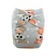 Alva Baby Polka Dot Fox Print Reusable Cloth Nappy