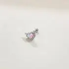 1PCS Pink Navel Belly Button Rings Heart Nose Clip Lip Labret Piercing Jewelry