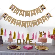 Letter Banner Garland Happy Bday Burlap Banner Bunting Flag Banner