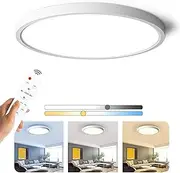 LED Flush Mount Ceiling Light Fixture, 12 Inch 30W Round LED Ceiling Lights, Dimmable 3000K-4500K-6500K Selectable, for Bathroom Laundry Bedroom Hallway Livingroom Office