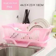 Countertop Dinnerware Plates Drain Board Storage Rack Dish Drying Rack Utensils Drainer Rack pink