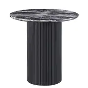 Tinka Design Felix Side Table - Black And White Top, Black Base