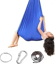Indoor and Outdoor Swing Sensory Swing+360° Swivel Hanger,Adjustable Height Indoor Outdoor Swing,Hanging Pod Chair,Helps with Sensory Disorders,Autism,ADHD,Therapy Swing(Size150x280cm)