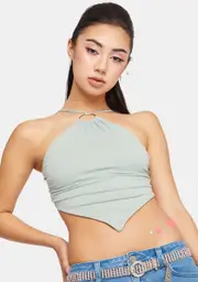 Sage Look My Way Halter Scarf Top