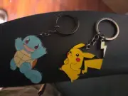 Funko Loungefly Pokemon GITD Metal Keychains/Bag Charms Pikachu And Squirtle