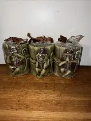 VINTAGE 4” TALL MONKEY HEAR SEE SPEAK NO EVIL CANDLES SET OF 3 NEW SEALED!