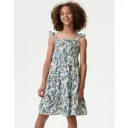 Girls M&S Collection Pure Cotton Mini Me Printed Dress (6-16 Yrs) - Blue Mix