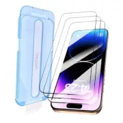 for iPhone 15 Pro Tempered Glass Screen Protector[3-Pack], 9H Military-Grade