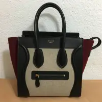 在飛比找蝦皮購物優惠-真品 Celine Micro Luggage 經典拼色小牛