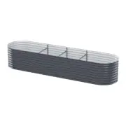 Greenfingers Garden Bed 320X80X56cm Oval Planter Box Raised Container Galvanised