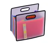 Accordian Expanding File Folder A4 Paper Filing Cabinet 12 Pockets Rainbow Coloured Portable Receipt Organizer with File Guide and Label Cards for Office S