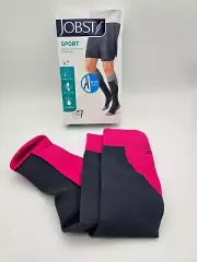 OBST Sport Knee High 15-20 mmHg Compression Socks, Pink/Grey, Medium