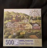 Bits And Pieces Day At The Fair Art Poulin 500pc Jigsaw Puzzle Country Flag Nib