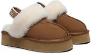[UGG AUSTRALIAN SHEPHERD] Removable Strap Slingback Women Waffle Platform Slipper