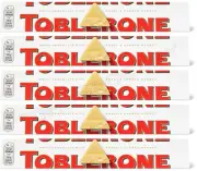 5 TOBLERONE WHITE Chocolate Bars with Honey & Almond Nougat 100g 3.5oz