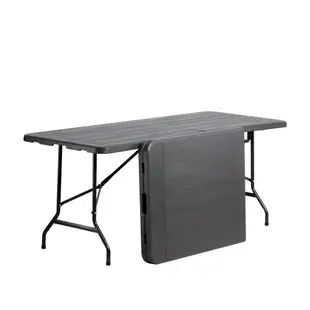 Amos 亞摩斯 180 x 76手提折疊式木紋戶外餐桌(不含椅)摺疊桌 折疊桌 會議桌 烤肉桌 拜拜桌 DCN006