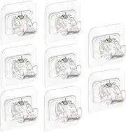 Self Adhesive Curtain Rod Holder Hooks,8Pcs No Drill Curtain Rod Brackets No Drilling Curtain Rod Holders Self Adhesive Curtain Rod Hooks,Self Adhesive Curtain Rod Bracket for Bathroom Kitchen Bedroom