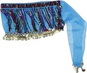 [VALICLUD] Belt Clothing Pirate Costumes Costume Halloween Outfits Sequin Tassel Skirt Wraps Belly Dancing Ribbon Coin Belt Dance Hip Scarf Belly Dancer Costume Chiffon Black